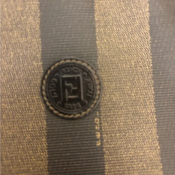 Fendi Brown and Tan Striped Tote. Vintage 80s - Picture 2 of 7